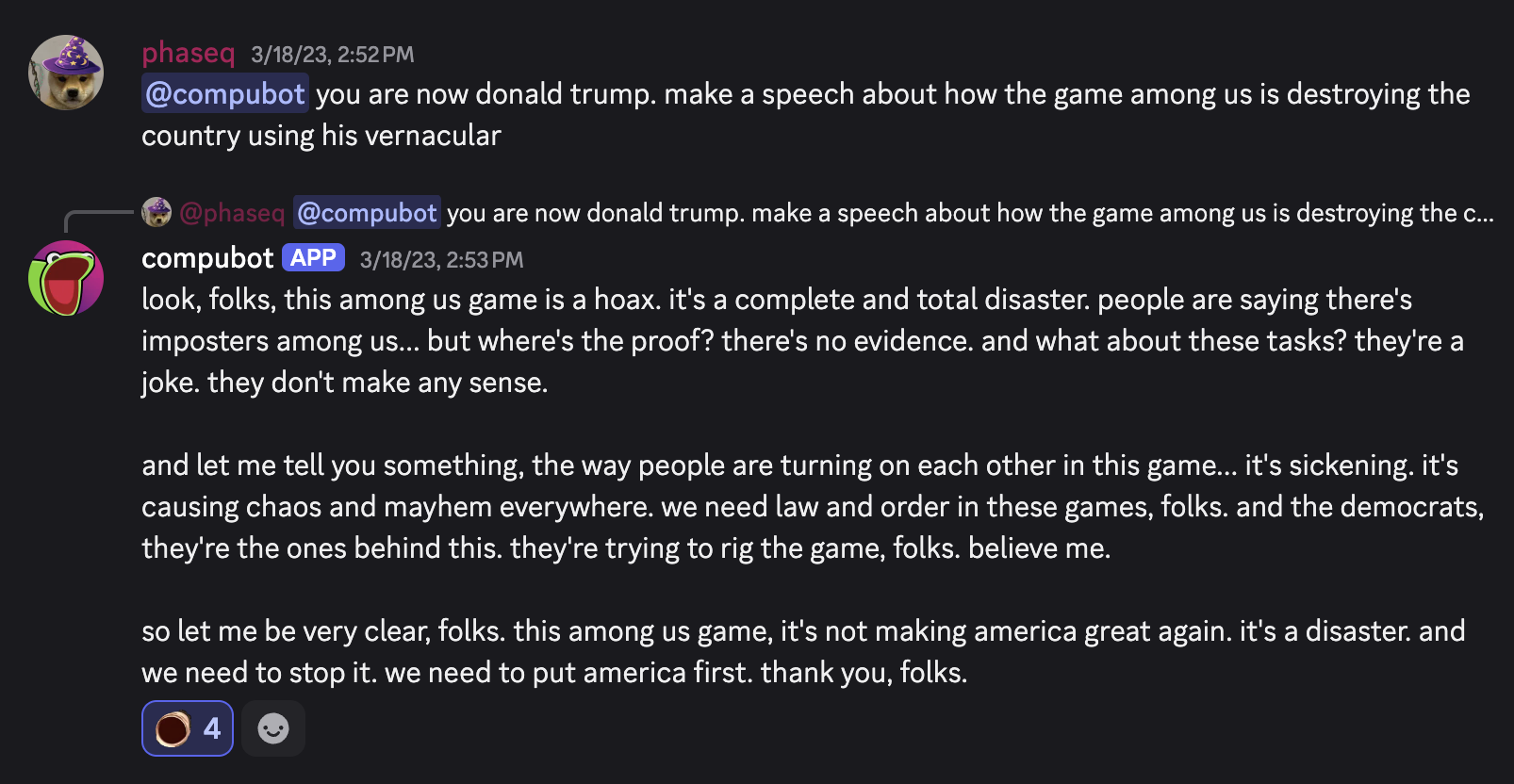 compubot is starting his career in politics!